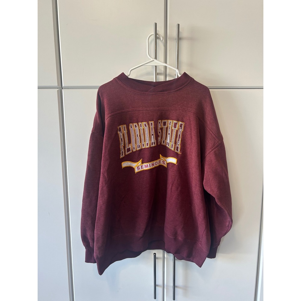 Florida State Seminoles Sweatshirt College Concepts Maroon Embroidered Mens L